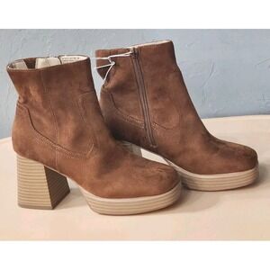 BP Keyla Women's Platform‎ Bootie in Brown Chestnut Size 5M